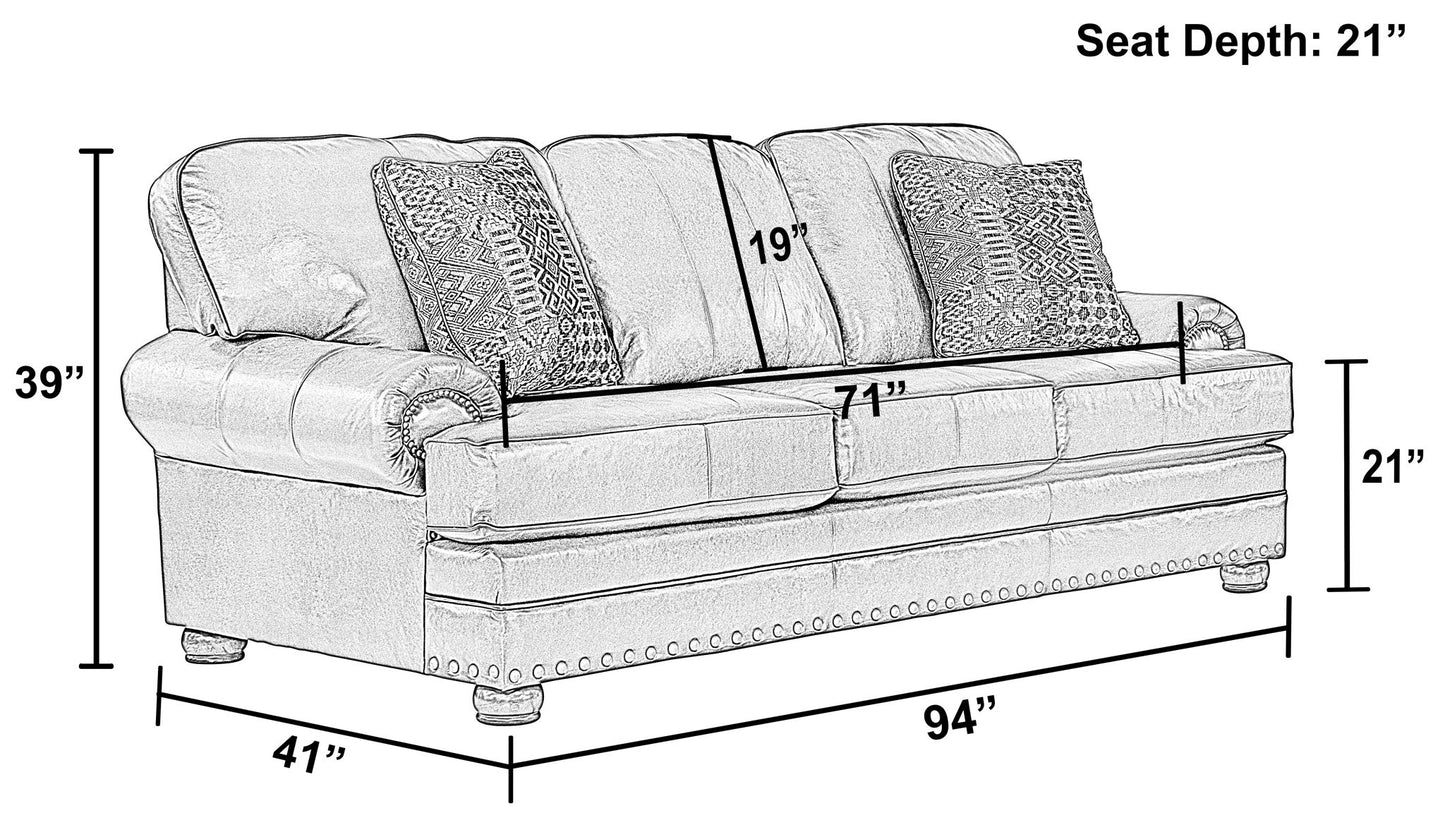 Roberto - Leather Sofa - Cocoa - Hornell Furniture Outlet