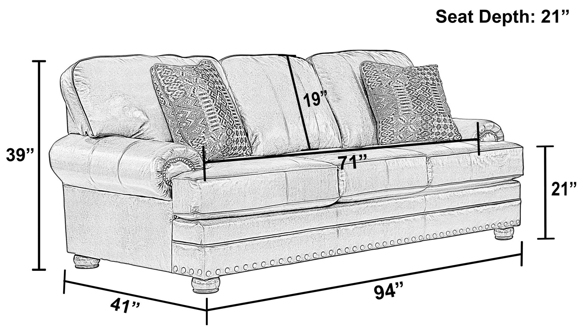 Roberto - Leather Sofa - Cocoa - Hornell Furniture Outlet