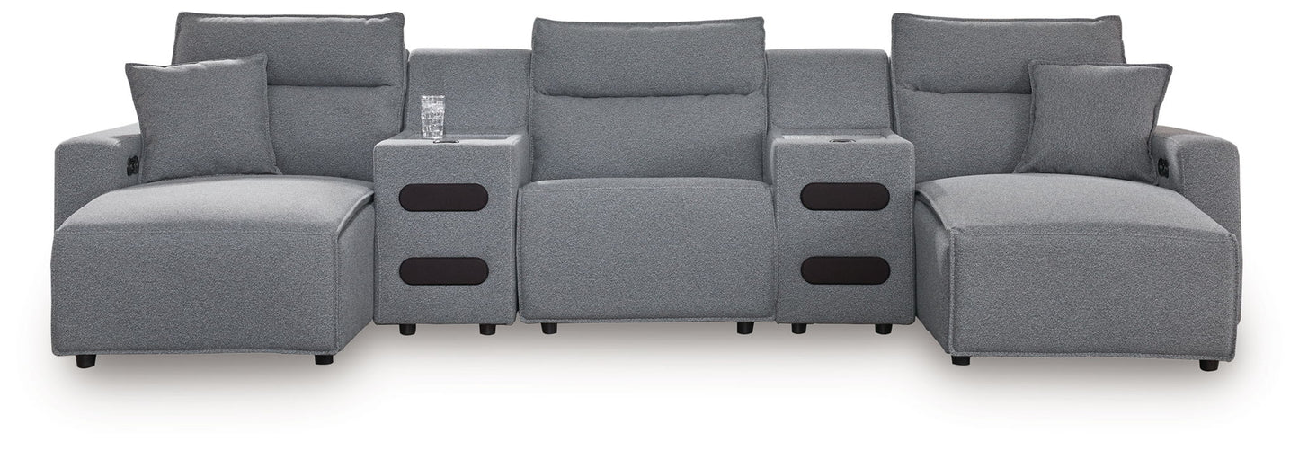 ModMax II - Salt And Pepper - Reclining Sectional - Hornell Furniture Outlet