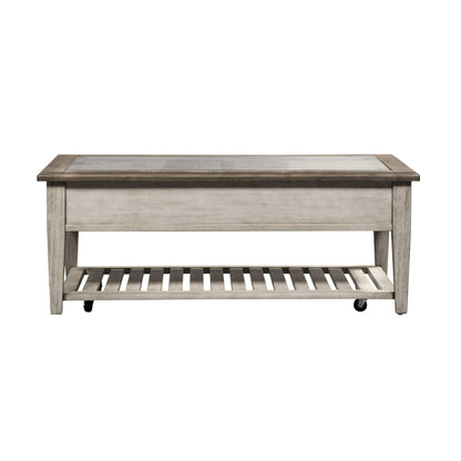 Heartland - Rect Ceiling Tile Cocktail Table - White - Hornell Furniture Outlet