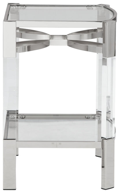 Chaseton - Clear / Silver Finish - Accent Table - Hornell Furniture Outlet