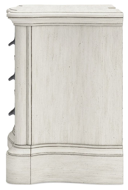 Arlendyne - Antique White - Three Drawer Night Stand - Hornell Furniture Outlet
