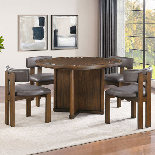 Cambridge - 6 Piece Game Set, Table, Game Top - Brown - Hornell Furniture Outlet