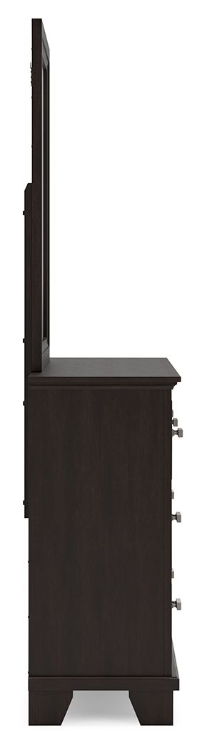 Covetown - Dark Brown - Dresser And Mirror - Hornell Furniture Outlet