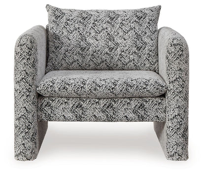 Kenbell - Black / White - Accent Chair - Hornell Furniture Outlet