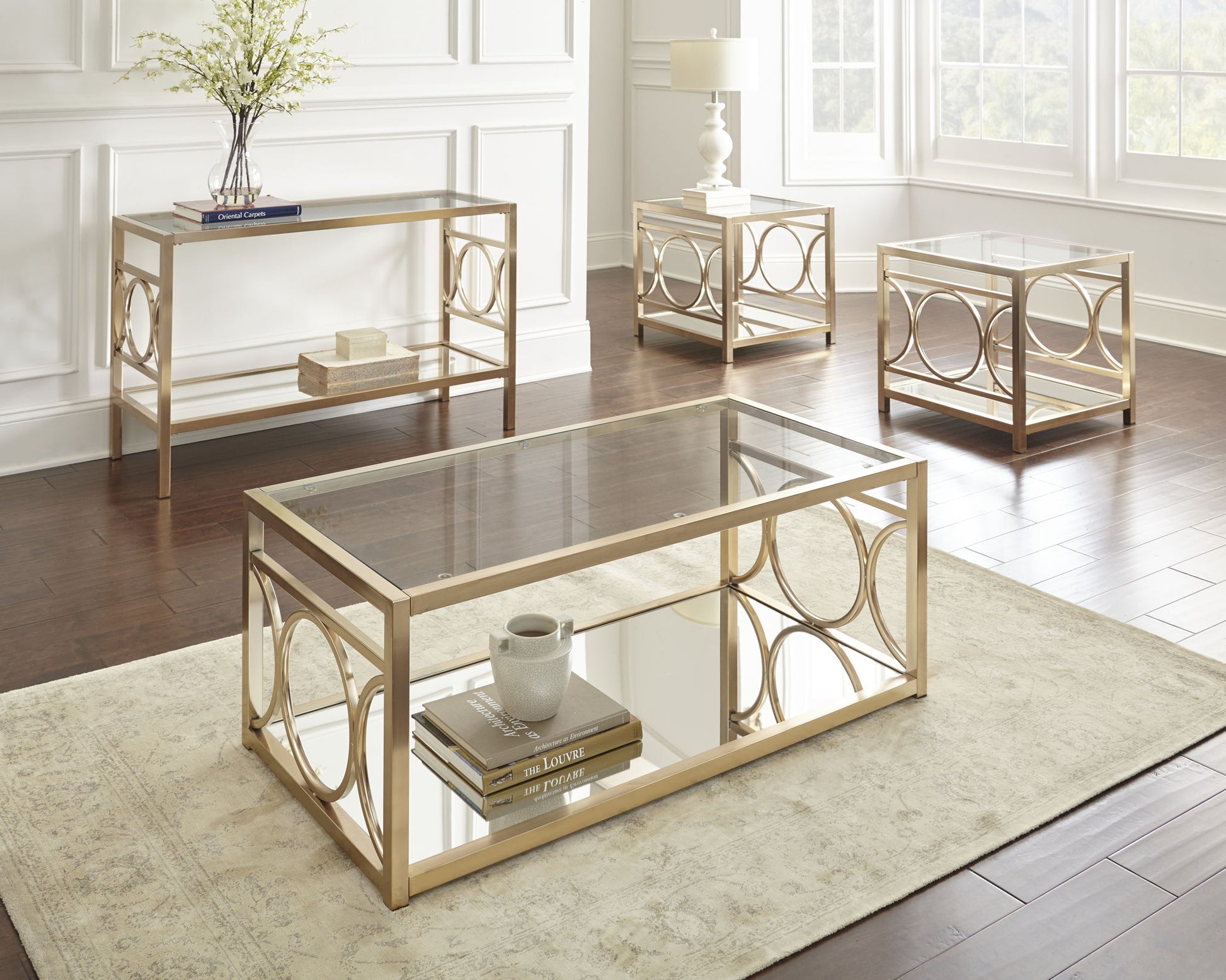 Olympia - Sofa Table - Gold - Hornell Furniture Outlet