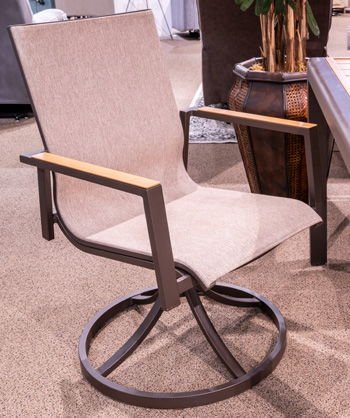 Carmel Highlands - Dark Brown - Sling Swivel Chair (Set of 2) - Hornell Furniture Outlet