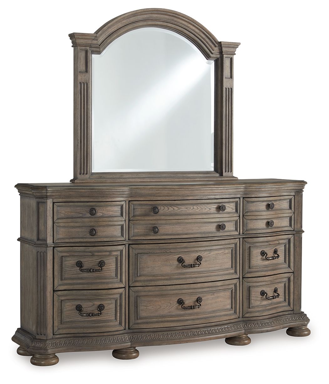 Ardenfield - Light Brown - Dresser And Mirror - Hornell Furniture Outlet