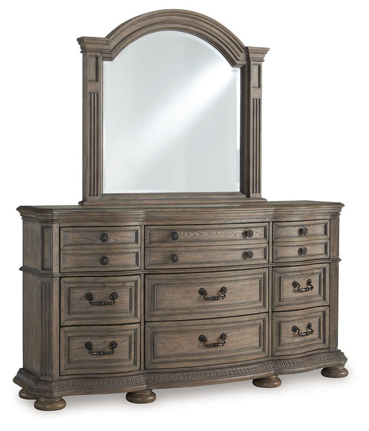 Ardenfield - Light Brown - Dresser And Mirror - Hornell Furniture Outlet