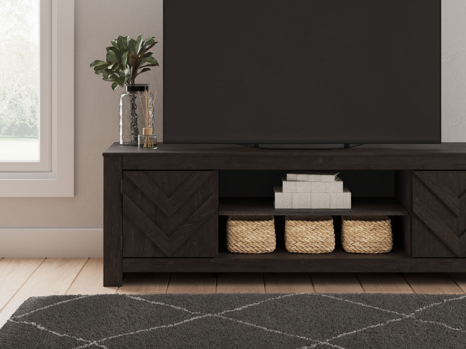 Cayboni - LG TV Stand With Fireplace Option - Hornell Furniture Outlet