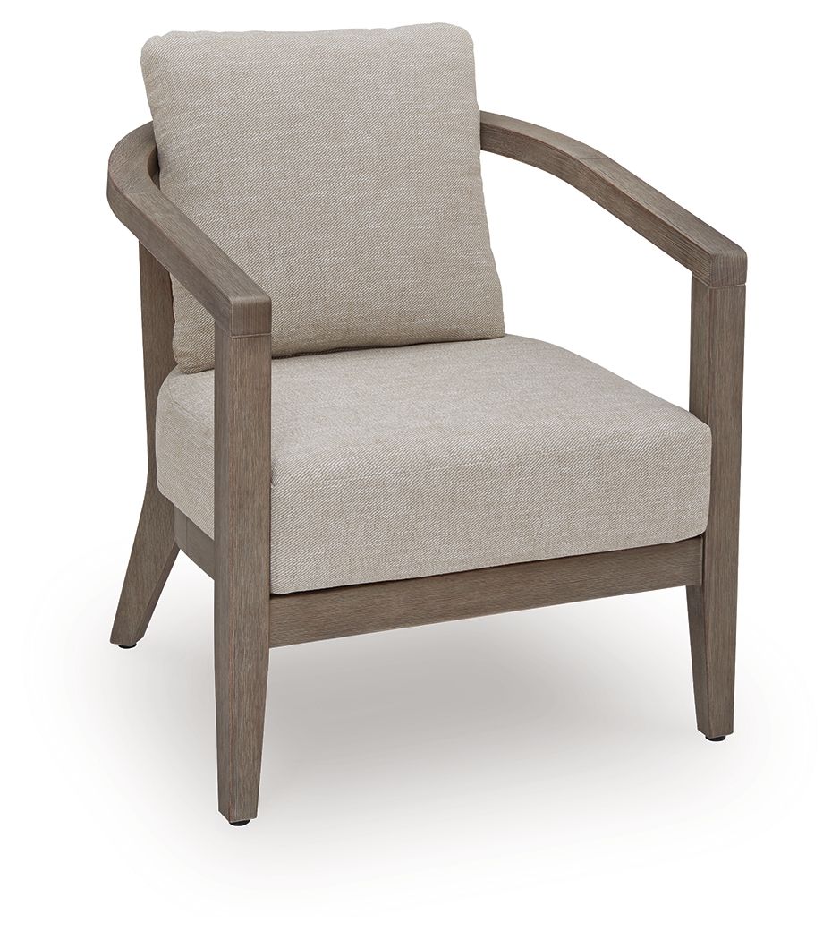 Joy Lagoon - Outdoor Chairs With Cushions/Table (Set of 3) - Beige - Hornell Furniture Outlet