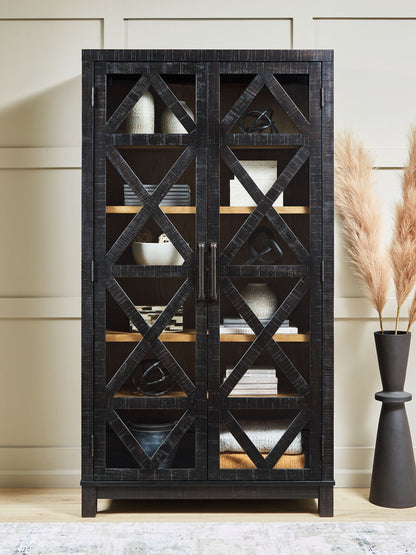Christop - Accent Cabinet - Black / Brown - Hornell Furniture Outlet