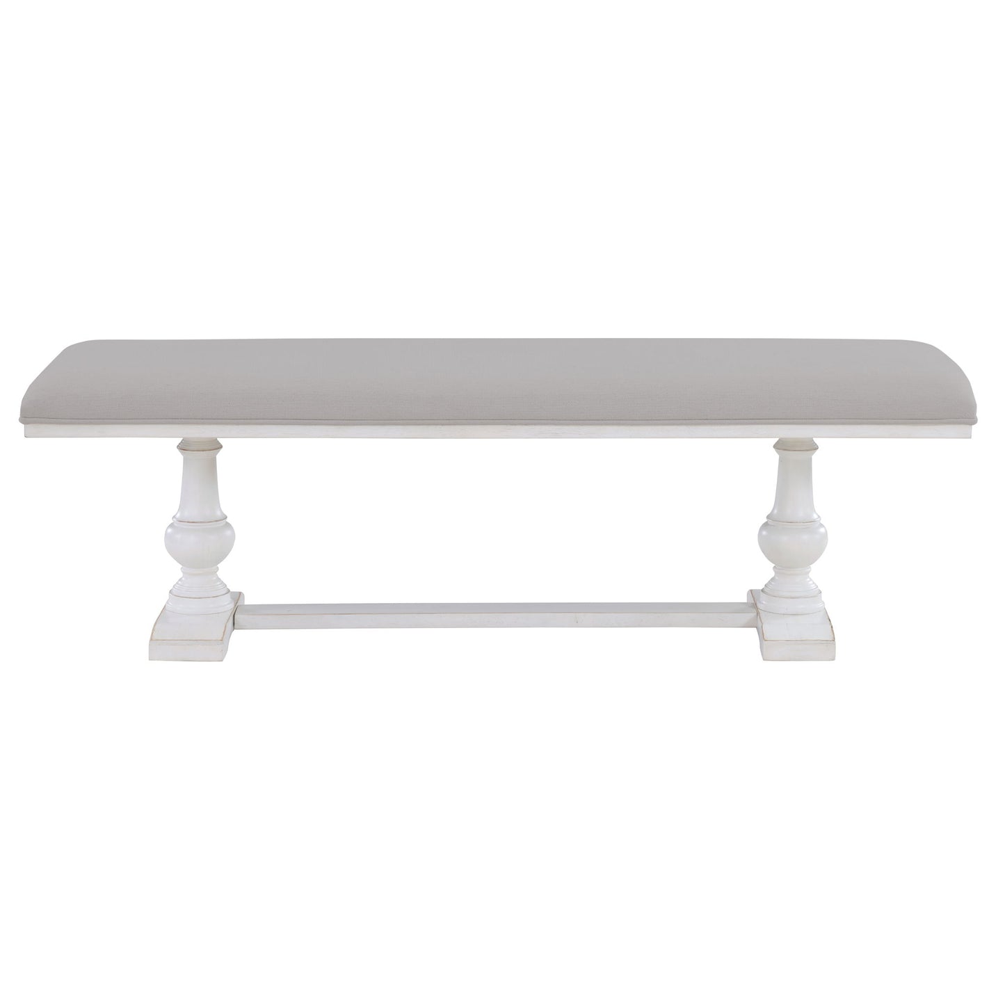 Warren - Bench - Distressed White - Hornell Furniture Outlet