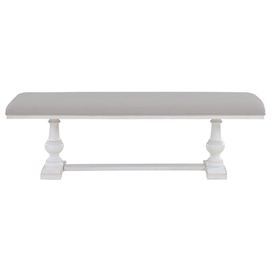 Warren - Bench - Distressed White - Hornell Furniture Outlet
