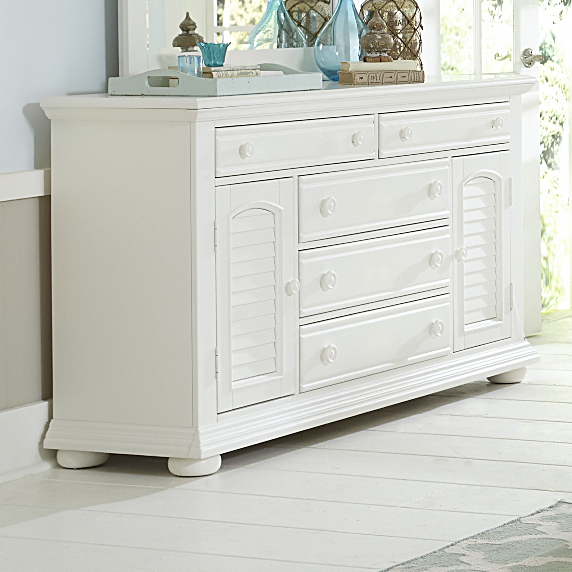 Summer House - 2 Door 5 Drawer Dresser - White - Hornell Furniture Outlet