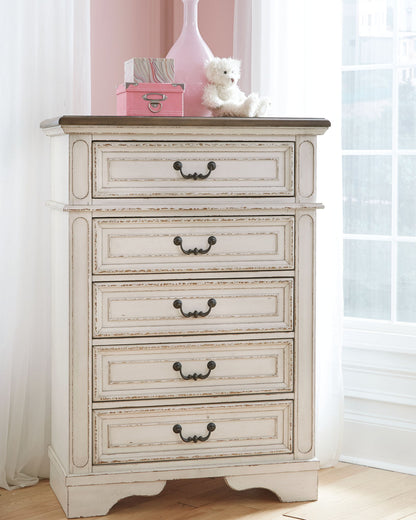 Realyn - Chest - Chipped White - Hornell Furniture Outlet