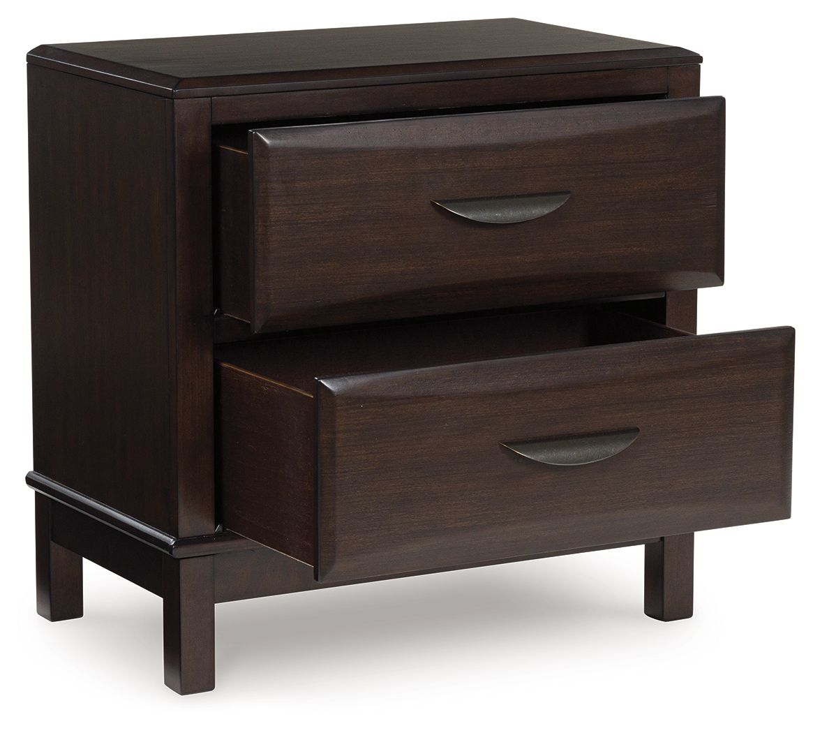 Vanmore - Dark Brown - Two Drawer Night Stand - Hornell Furniture Outlet