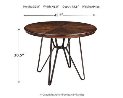 Centiar - Brown - Round Dining Room Table - Hornell Furniture Outlet