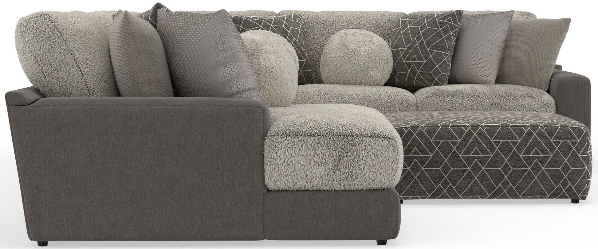 Canyon - 4 Piece Sectional With Cuddler Seat Cushions, Included Accent Pillows And Cocktail Ottoman (Left Side Facing Chaise) - Umber - Hornell Furniture Outlet