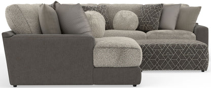 Canyon - 4 Piece Sectional With Cuddler Seat Cushions, Included Accent Pillows And Cocktail Ottoman (Left Side Facing Chaise) - Umber - Hornell Furniture Outlet