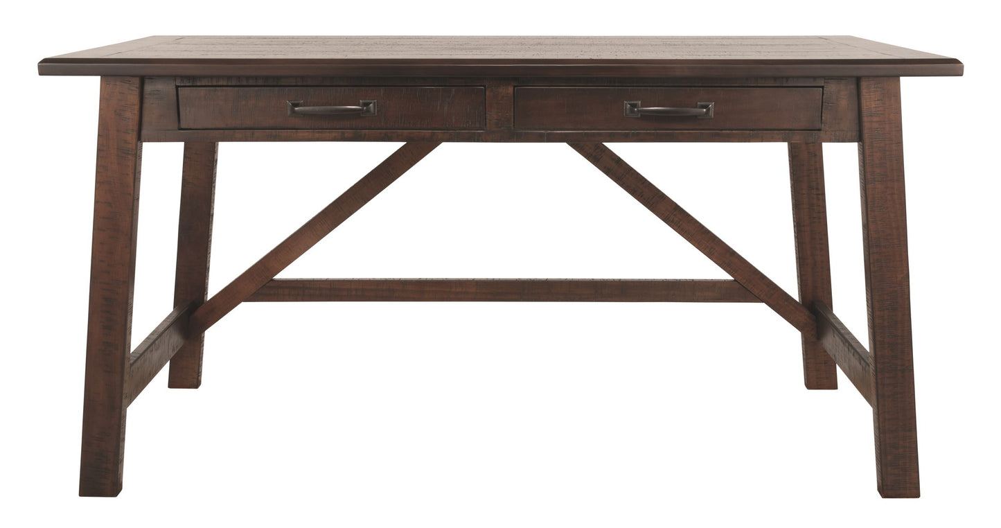 Baldridge - Rustic Brown - Home Office Large Leg Desk - Hornell Furniture Outlet