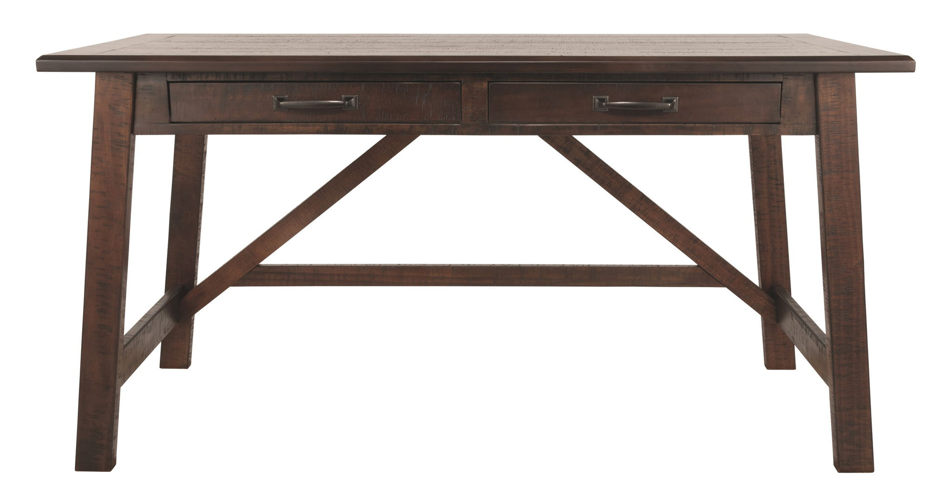 Baldridge - Rustic Brown - Home Office Large Leg Desk - Hornell Furniture Outlet