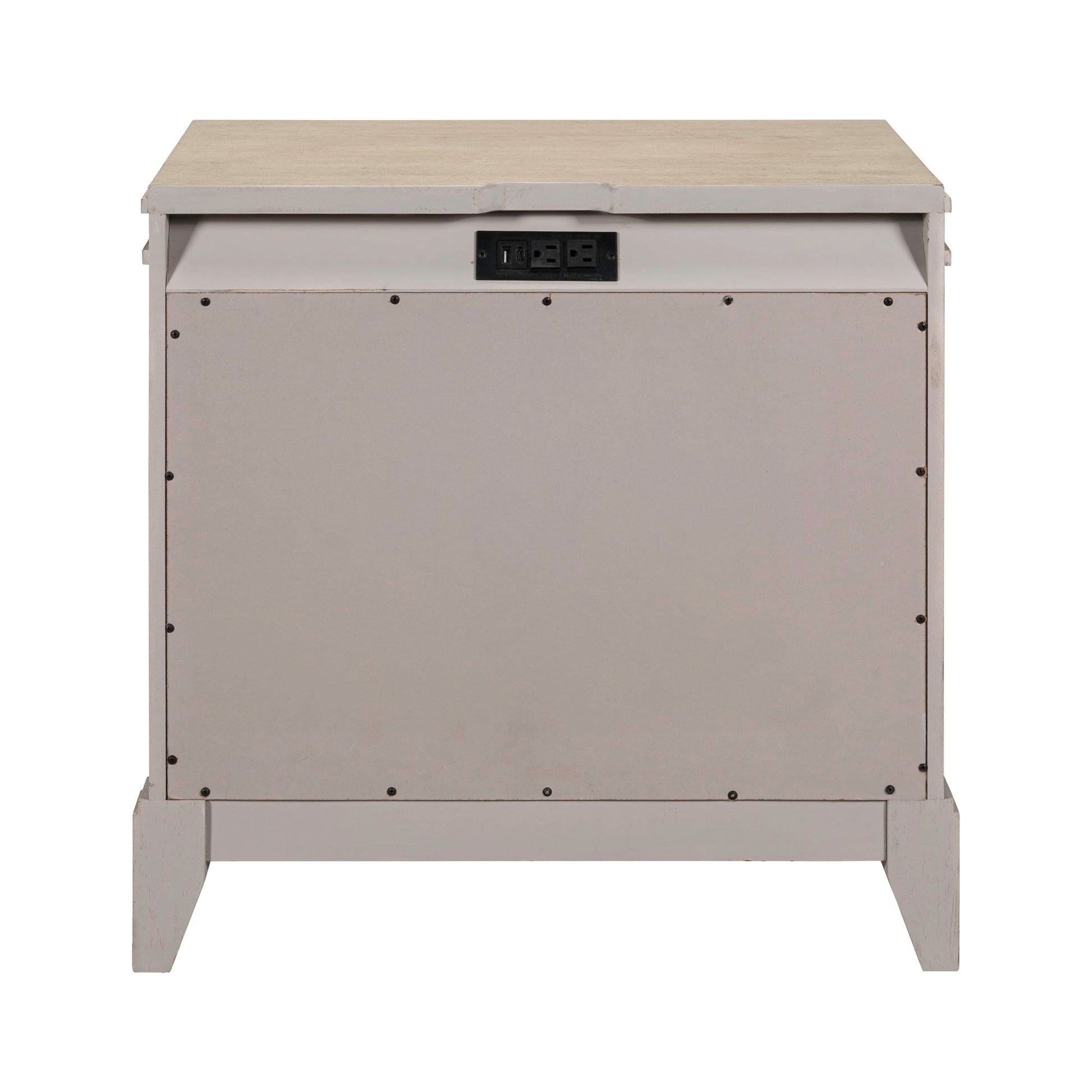 New Haven - Nightstand With Charging Station - White - Hornell Furniture Outlet