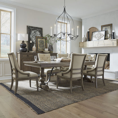 Americana Farmhouse - Trestle Table Set - Hornell Furniture Outlet