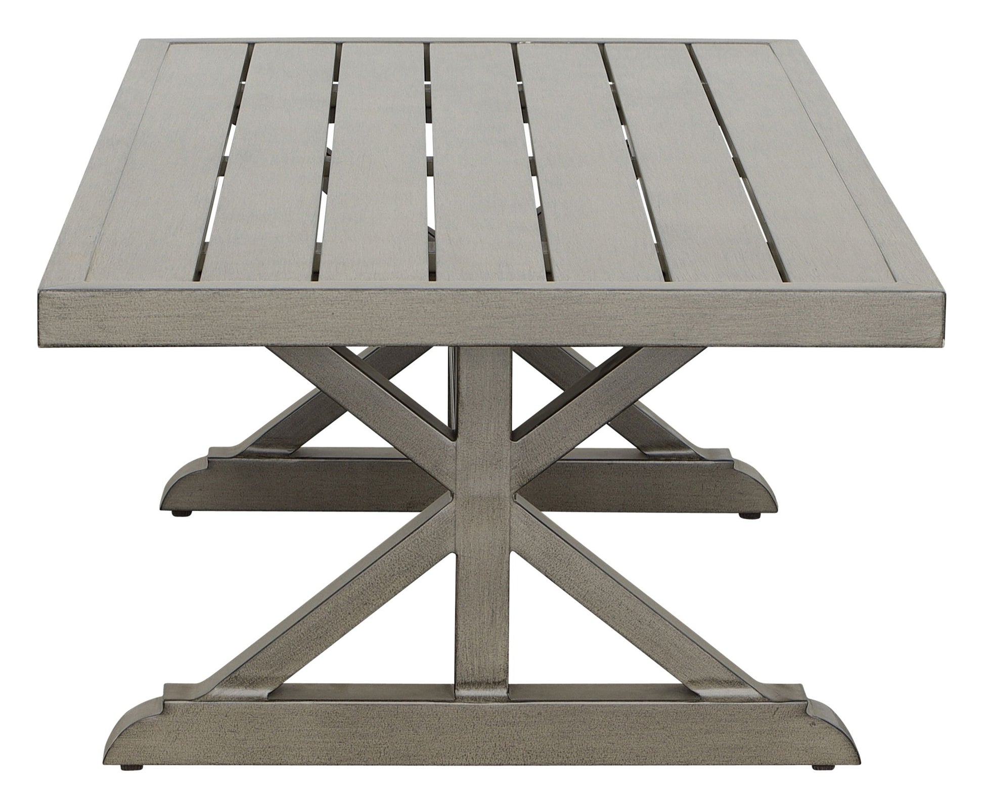 Jones - Outdoor Aluminum Coffee Table - Brown - Hornell Furniture Outlet