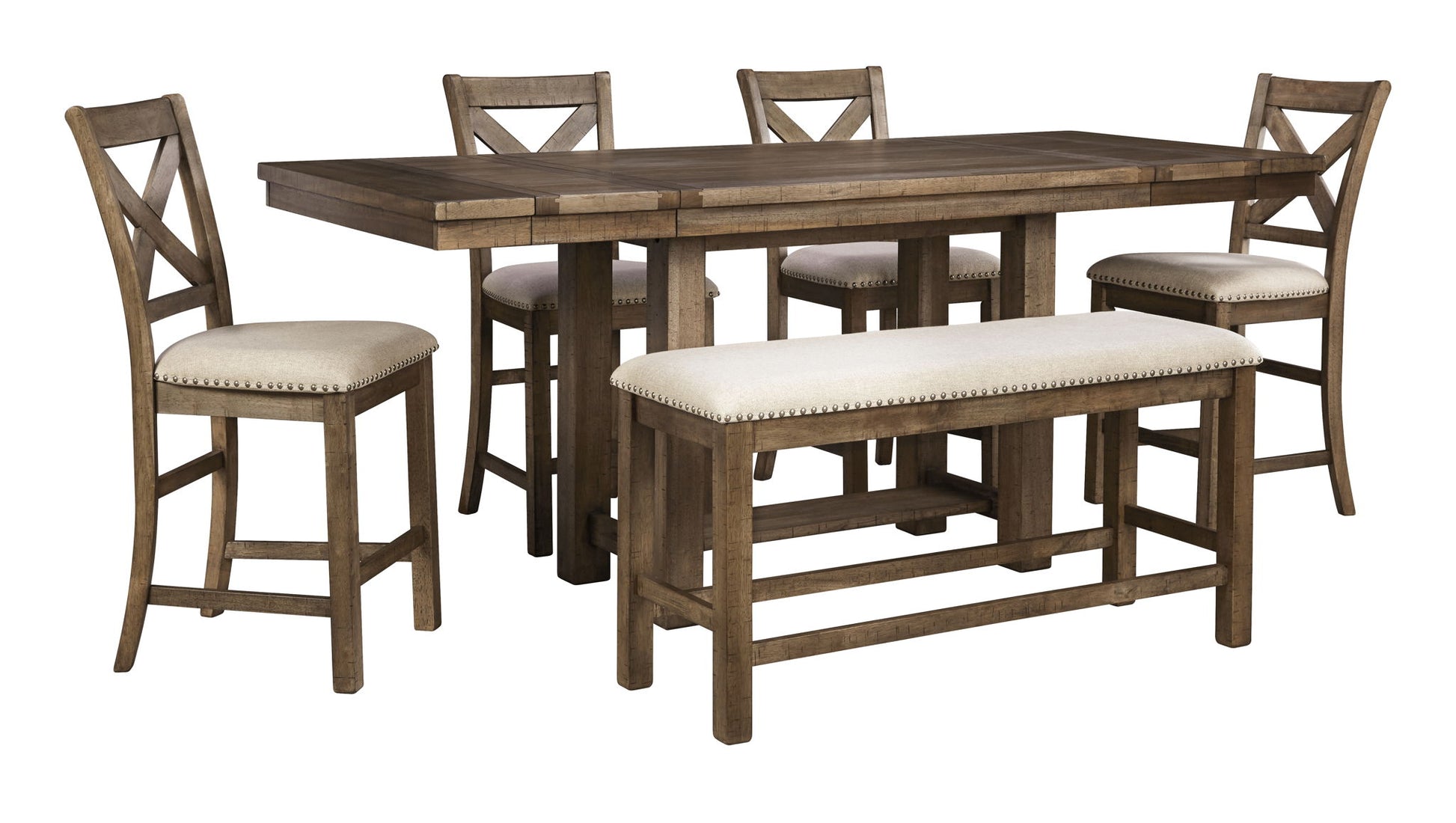 Moriville - Grayish Brown - Rectangular Dining Room Counter Extension Table - Hornell Furniture Outlet