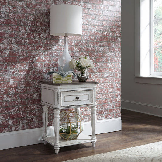 Magnolia Manor - Leg Nightstand - White - Hornell Furniture Outlet