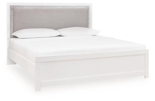Maeling - King Upholstered Panel Bed - White - Hornell Furniture Outlet