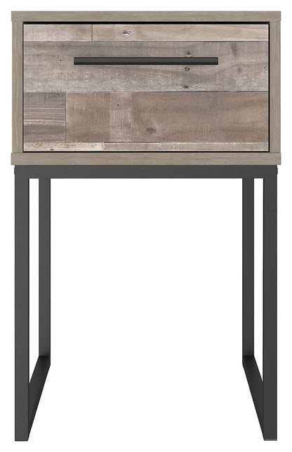 Neilsville - Whitewash - One Drawer Night Stand - Vinyl - Wrapped - Hornell Furniture Outlet