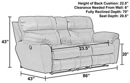 Atlas - Reclining Console Loveseat With Storage - Charcoal - Hornell Furniture Outlet