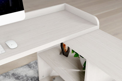 Bayflynn - White / Black - L - Desk - Hornell Furniture Outlet