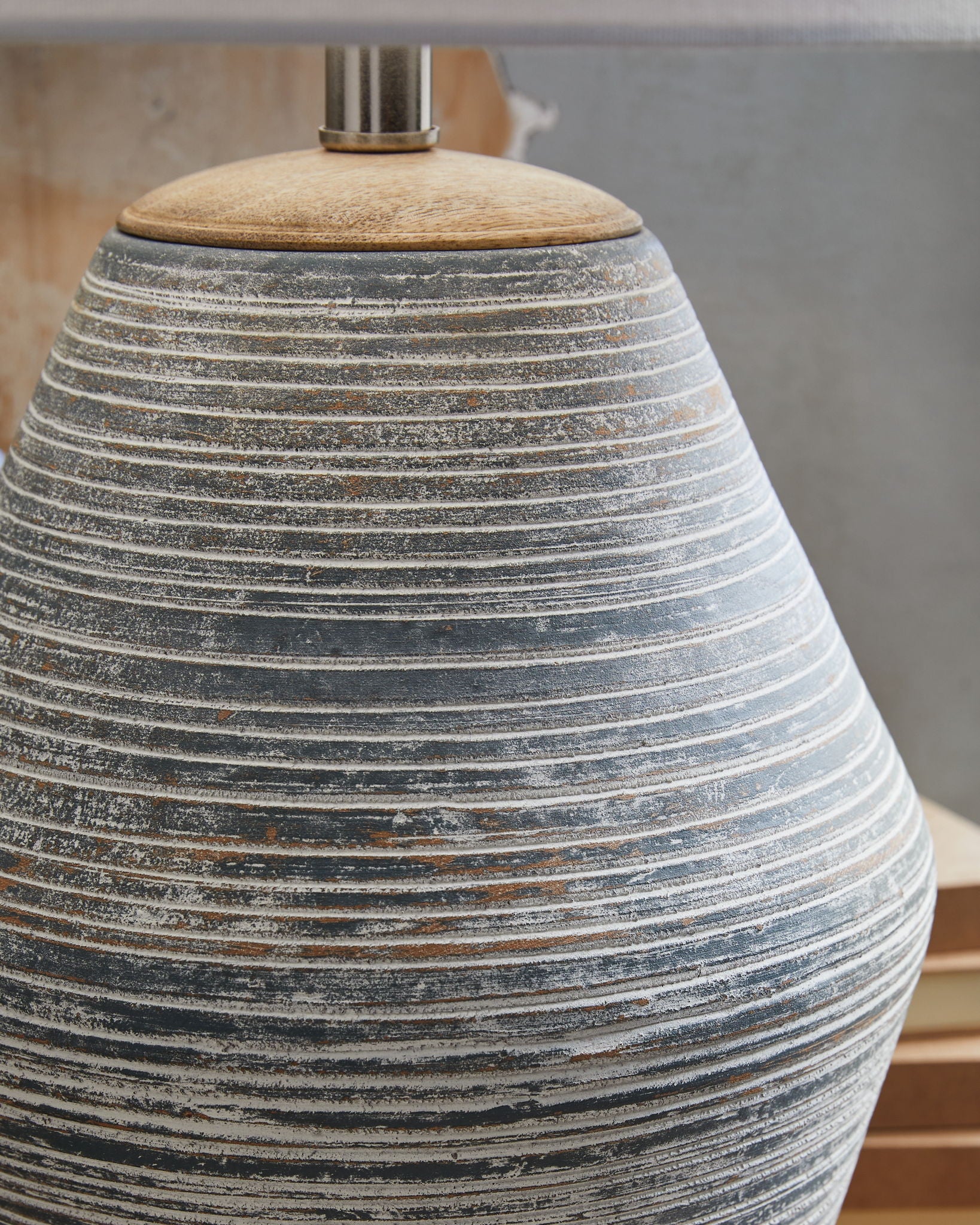 Lawrock - Antique Blue - Terracotta Table Lamp - Hornell Furniture Outlet