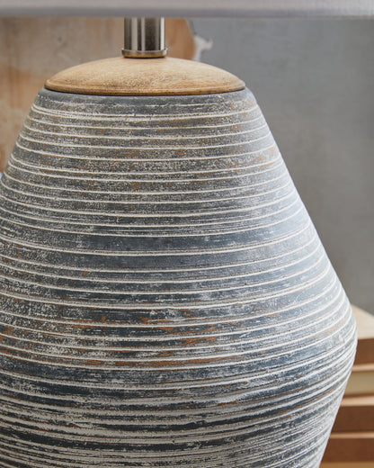 Lawrock - Antique Blue - Terracotta Table Lamp - Hornell Furniture Outlet