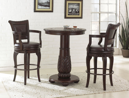 Antoinette - PU Swivel Bar Chair (Set of 2) - Dark Brown - Hornell Furniture Outlet