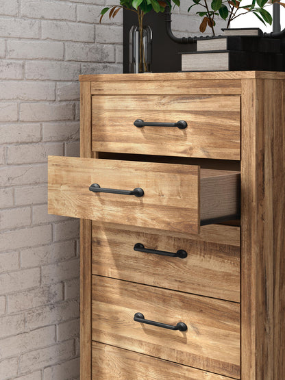 Maystonna - Five Drawer Chest - Brown - Hornell Furniture Outlet
