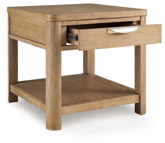 Rencott - Light Brown - Rectangular End Table - Hornell Furniture Outlet