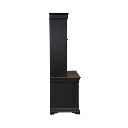 Meritage - Credenza & Hutch - Black - Hornell Furniture Outlet