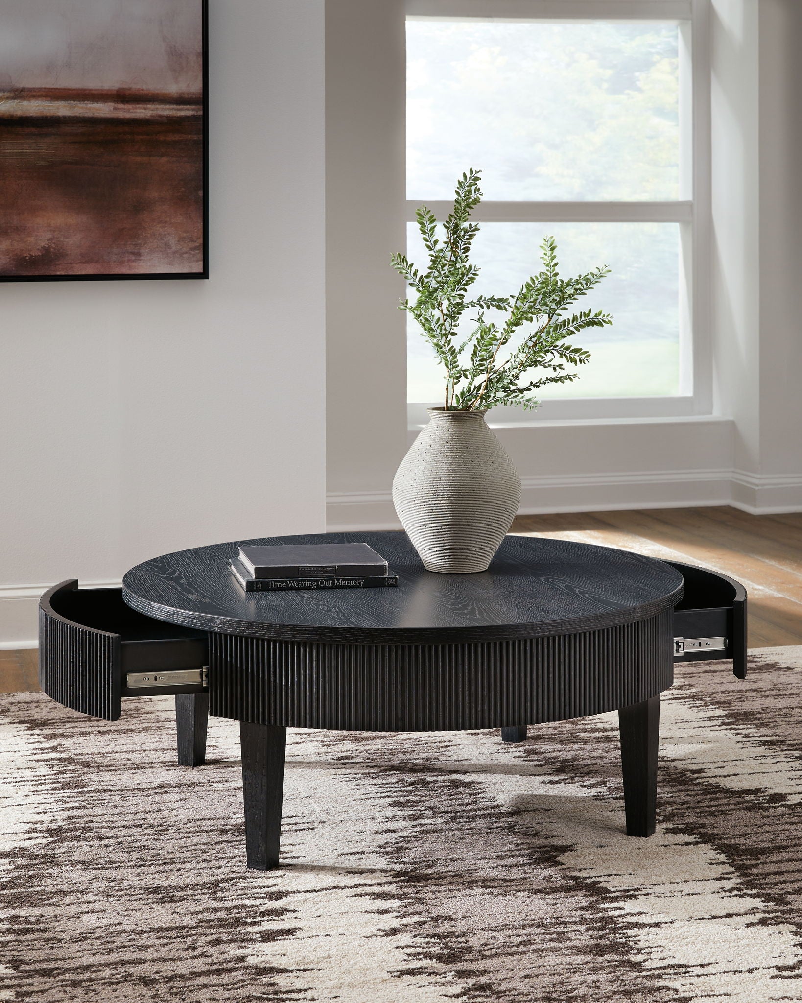 Marstream - Black - Round Cocktail Table - Hornell Furniture Outlet