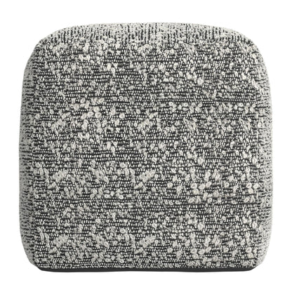 Nahara - Boucle Woven Square Pouf - Black - Hornell Furniture Outlet