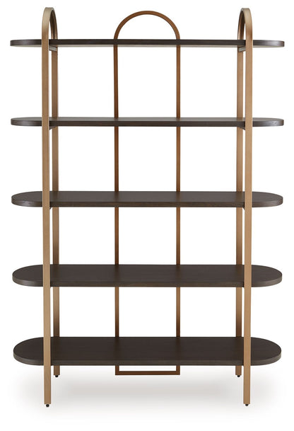 Brentmour - Brown / Gold Finish - Bookcase - Hornell Furniture Outlet