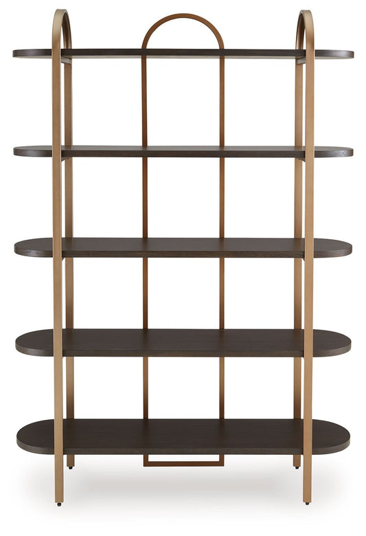Brentmour - Brown / Gold Finish - Bookcase - Hornell Furniture Outlet