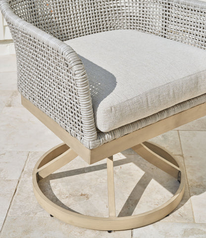 Seton Creek - Gray - Swivel Chair With Cushion (Set of 2) - Hornell Furniture Outlet