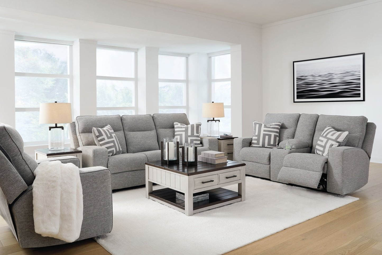 Biscoe - Reclining Living Room Set - Hornell Furniture Outlet