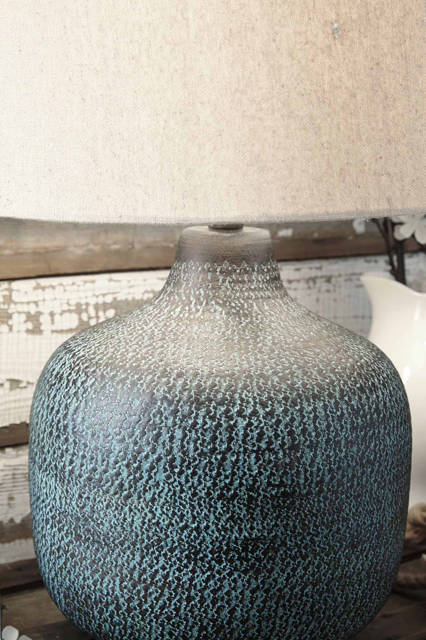 Malthace - Metal Table Lamp - Patina - Hornell Furniture Outlet
