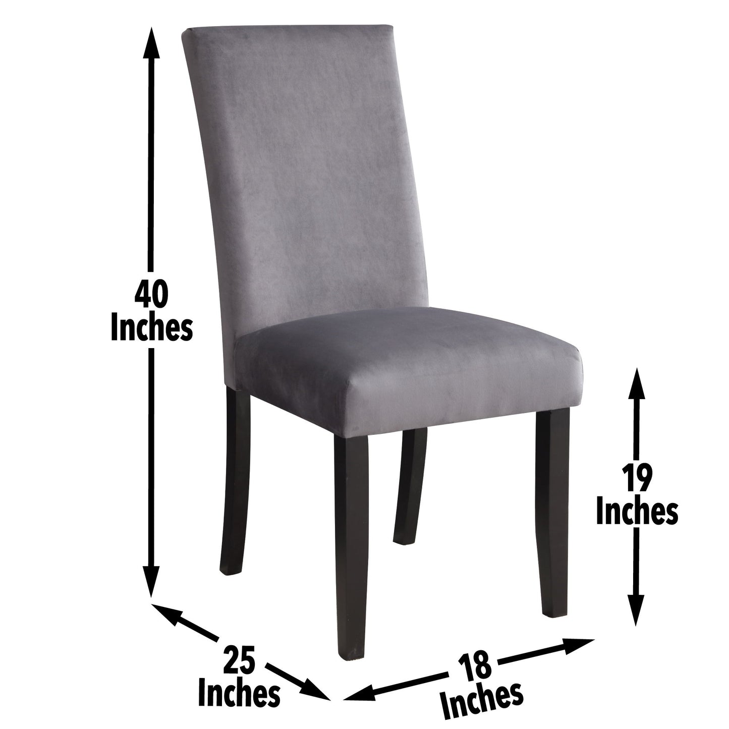 Napoli - Velvet Side Chair (Set of 2) - Gray - Hornell Furniture Outlet