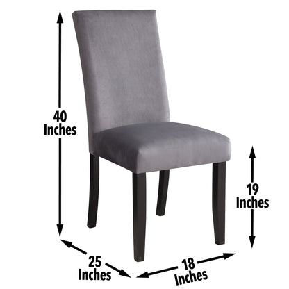 Napoli - Velvet Side Chair (Set of 2) - Gray - Hornell Furniture Outlet